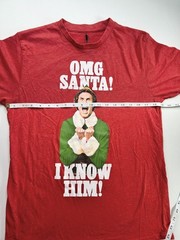 Elf OMG Santa! I Know Him! Will Ferrell Christmas Movie Graphic T-Shirt Medium