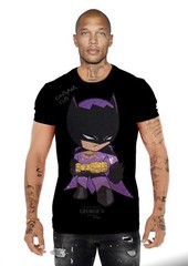 Avenue George V Paris T-Shirt Batman Black Tee Rhinestone L, M, XL, 2XL, 3XL
