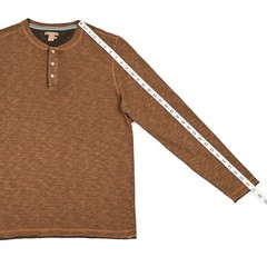 Carbon 2 Cobalt Men’s M Heather Brown Cotton Long Sleeve Henley Shirt Casual
