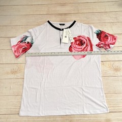 Coofandy Men’s Size M Floral Stretch Short Sleeve White T-Shirt Size XL