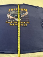 Patriotic Ronald Reagan Freedom Quote 3XL Eagle Flag Gildan Blue Graphic Tshirt