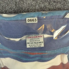 Unionbay Vintage Striped T-Shirt Mens One Size Blue Red White Cotton Made in USA