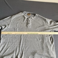 The Foundry Supply Co Men’s Henley 4XL Gray Waffle Knit 100% Cotton Long Sleeve