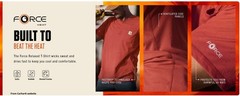 Mens CARHARTT Force Relaxed T-Shirt SMALL Red 106652 UPF25+ FastDry