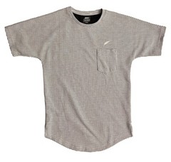 Publish Brand T-Shirt Black & White Streetwear Pocket Side Vent Round Hem Small