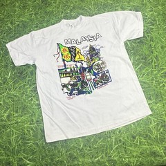 Malaysia Penang Destination Tee Bright Color Graphic Men’s Large Cotton Shirt