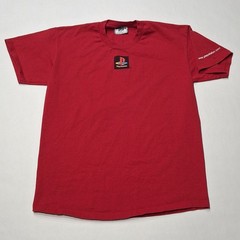 Vintage 90s PlayStation Promo T-Shirt Red Sony SCEA Employee Lee Single Stitch M