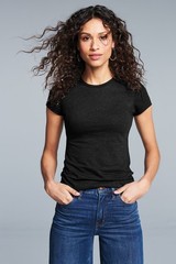 District Women Premium Heavy Plain Fitted Perfect Tri T-Shirt Casual DT155 S-3XL