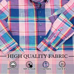 Wear Sierra Top Shelf Cotton Long Sleeve Button Down Shirts in Pink Plaid