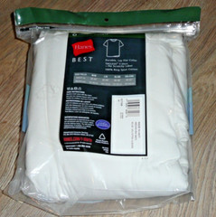 6 Sealed Hanes Best Tagless Med. T-Shirts Lay Flat Collar 100% Ring Spun Cotton