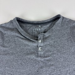 Free Fly Mens Medium Heather Grey Bamboo Blend Henley T-Shirt Size