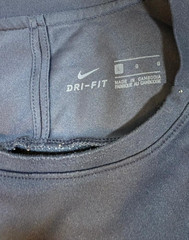 Nike Men’s Navy Blue Dri-FIT Short Sleeve T-Shirt White Swoosh Logo Size L