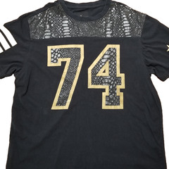 Maxi Milian Shirt Men XL Black Gold 74 Snakeskin Athletic Streetwear Tee