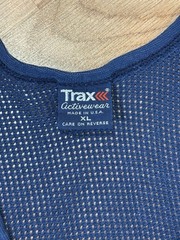 Vintage 70s 80s Trax Activewear Mesh Sheer Blue Tank Top Sz XL Men’s Retro USA