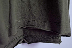 Relaxed Fit Tee with Grunge Crow Print in Olive Green