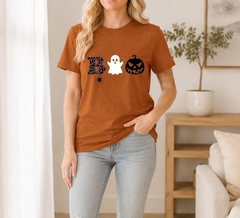 Vintage Fall Floral Heart Pumpkin Leaves Autumn Thanksgiving Graphic T-Shirt