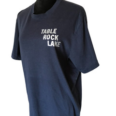 Table Rock Lake Upcycled T-Shirt, Marinas Landmarks Graphics Navy Men’s Large