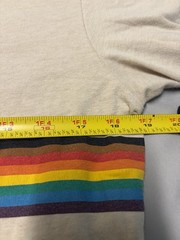 REI Co-Op Mens Size Small Beige T-Shirt Rainbow Tee Outside with Pride Retro