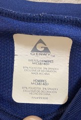 Gerry Shirt Men M 38/40 Blue Crew Outdoor Casual Stretch Base Layer Adult