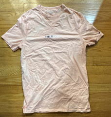 Tommy Hilfiger Pink Solid Logo Crew Neck Short Sleeve Cotton Knit T-Shirt S