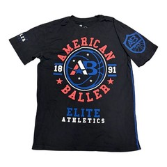 $40 AMERICAN FIGHTER BALLER Black USA FLAG Athletic Basketball Graphic T-shirt