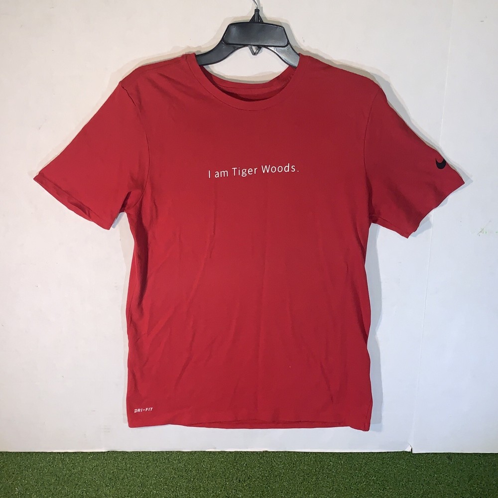 NIKE MENS “I AM TIGER WOODS” T SHIRT Size Medium CW2577 687 Red