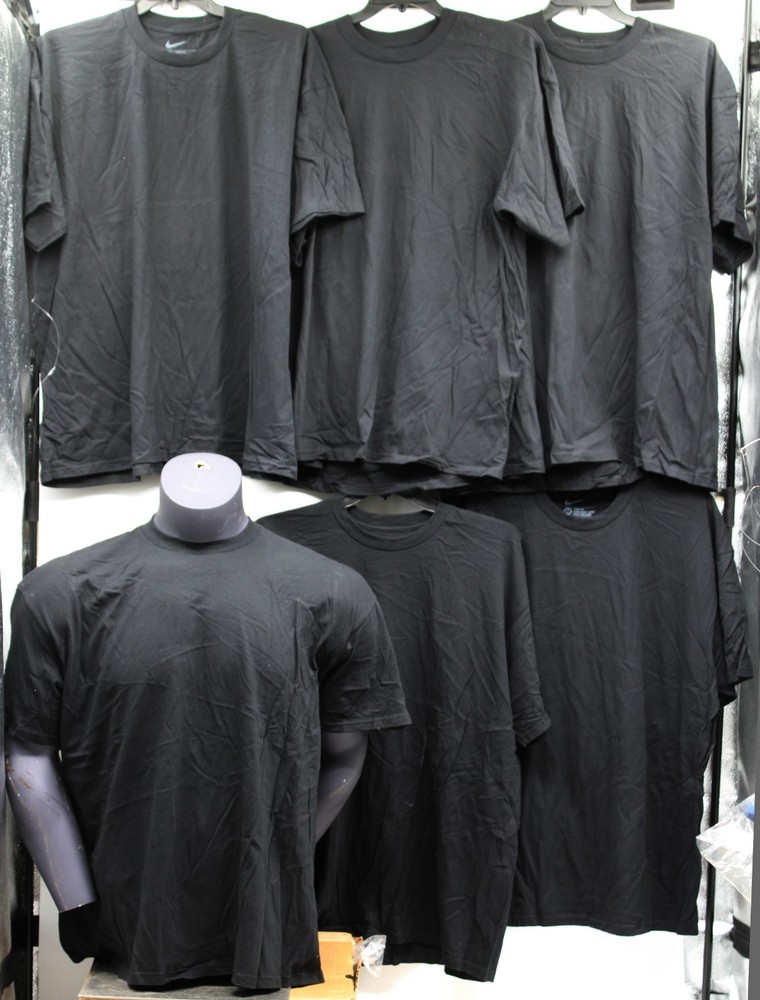 NIKE 100% HEAVY COTTON T-SHIRT 6 PACK SZ ADULT 2X-LARGE BLACK NEW FREE SHIPPING