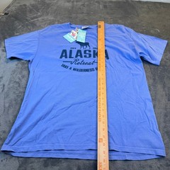 ComfortWash Hanes Alaska Retreat Graphic T-Shirt Blue Mens Large Ring Spun