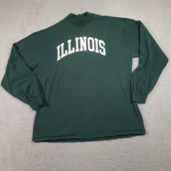 Vintage Soffe’s Choice Long Sleeve Shirt Mens 2XL Green Illinois Graphic Tee USA