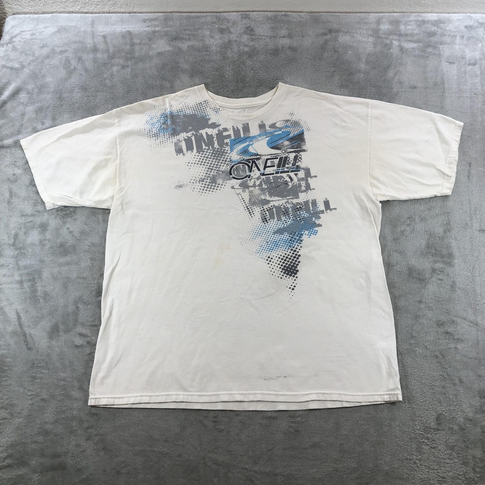 Vintage O’Neill Shirt Mens XL White Logo Graphic Surf Tee Tagless Y2K Surfwear