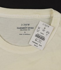 New JCREW Size Mens L Garment-Dyed Tee Shirt in Ivory $49 BZ136