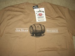 NWT Vintage Jim Beam Bourbon Barrel T-Shirt SZ LG NOS Brown