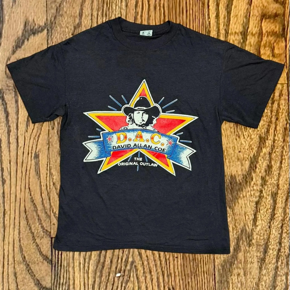 Vintage 70’s David Allen Coe Outlaw Country T-shirt For Fan 005