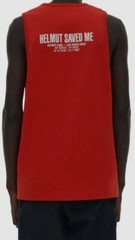 $150 Helmut Lang Men’s Red Sleeveless Lifeguard Graphic T-Shirt Size S