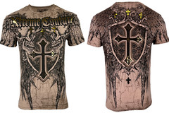 Xtreme Couture By Affliction Men’s T-Shirt INHUMAN SKULLS Biker Sand S-5XL
