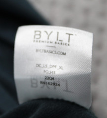 BYLT Shirt Mens XL Green Blue Drop Cut Long Sleeve BYLT Blend Basics Stretch Tee