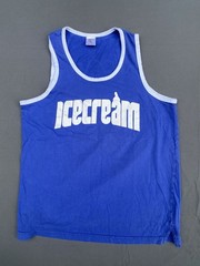 Icecream Men’s Blue Cotton Knit Skull Logo Graphic Print Tank Top Size M 0069