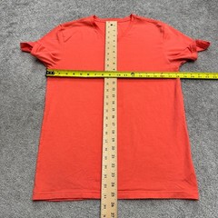 Express Basic V-Neck T-Shirt Mens Medium Coral Orange Short Sleeve Cotton Tee