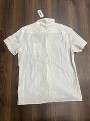 Coofandy Shirt Men’s Large White Linen Short Sleeve Button-Up Summer MNM243