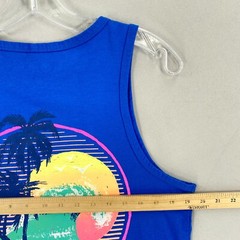 Chubbies Mens Tank Top Size Small Blue Ocean Wave Beach Graphic Sleeveless Tee