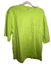 Mode of One MEN’S Acid Green Square Pocket T-Shirt Sz. Medium NWT