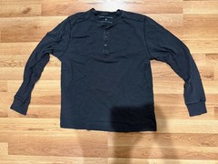 Peter Manning Shirt Mens 3 Dark Grey Long Sleeve Henley