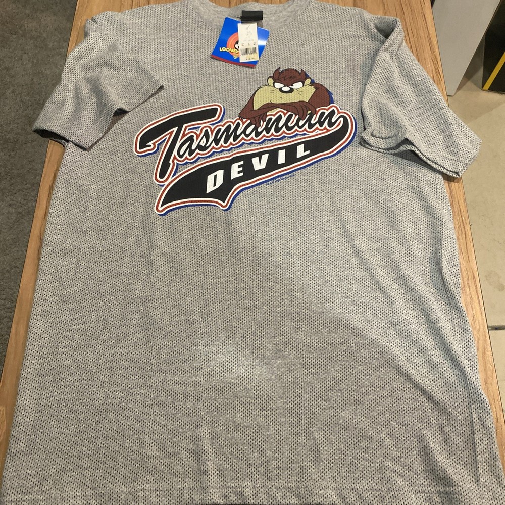VTG Sherry’s Best Gray Tasmanian Devil Taz T-Shirt Mens L RARE Mesh Fabric NWT