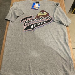 VTG Sherry’s Best Gray Tasmanian Devil Taz T-Shirt Mens L RARE Mesh Fabric NWT