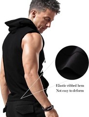 Men’s Workout Hooded Tank Tops Sleeveless Gym Training Bodybuilding T Shirt