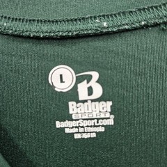 Badger Sport Men’s Size Large Green Athletics Baseball Short Sleeve T-Shirt