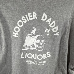 Gildan Ultra Cotton Men’s XL Gray Crew Neck Short Sleeve Liquor Graphic T-Shirt