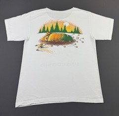 Rare Vintage 90s Peanuts Snoopy Wisconsin Outdoor Camping Bonfire Art Cartoon T