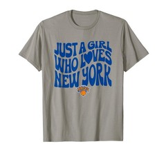 New York Knicks Nba Just A Girl Who Loves York Knicks Wave Logo T-Shirt