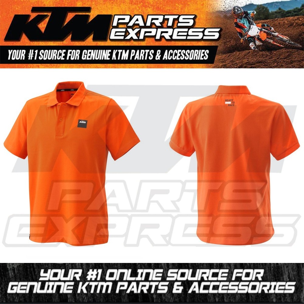 NEW OEM KTM PURE RACING POLO SHORT SLEEVE ORANGE SIZE XL 3PW220042105